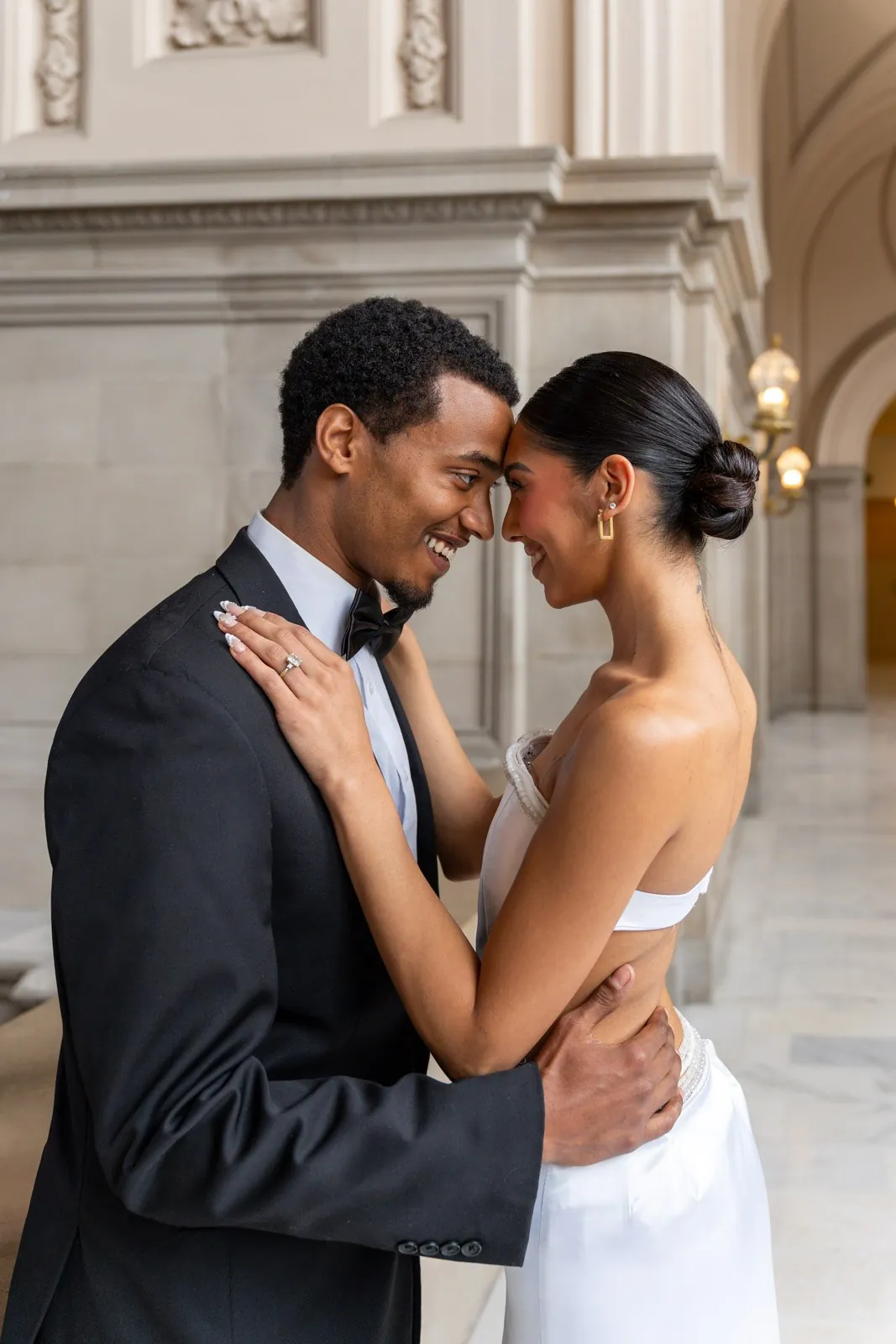Vonté Smith — Black tie at San Francisco City Hall with a co-model